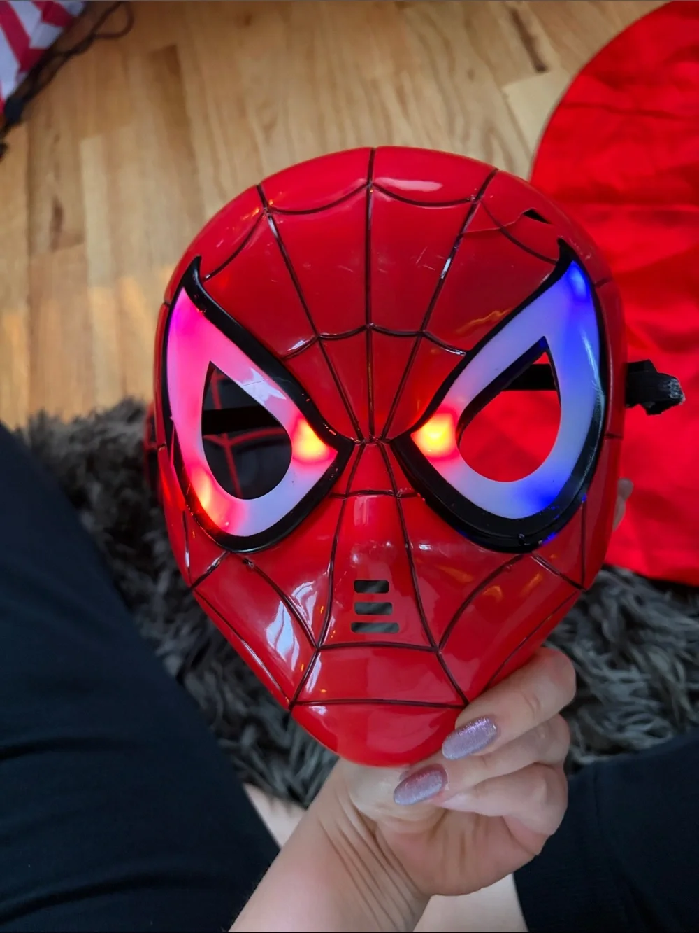 Child’s Red Spider Superhero Cape with Mask Set